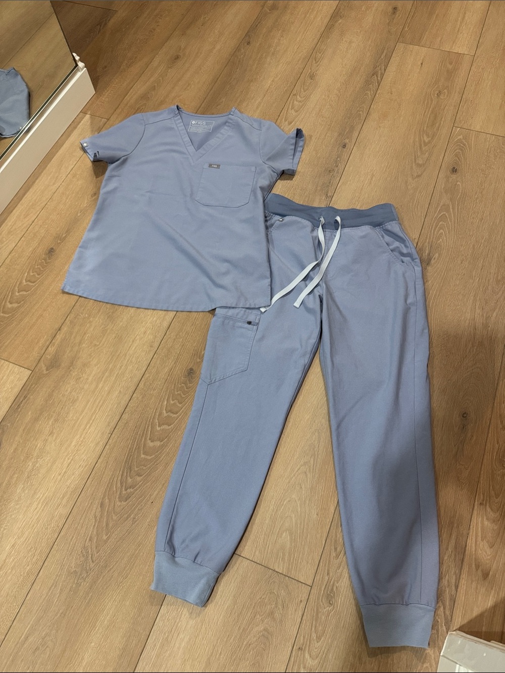 Figs dust blue V-Neck Scrub Top
